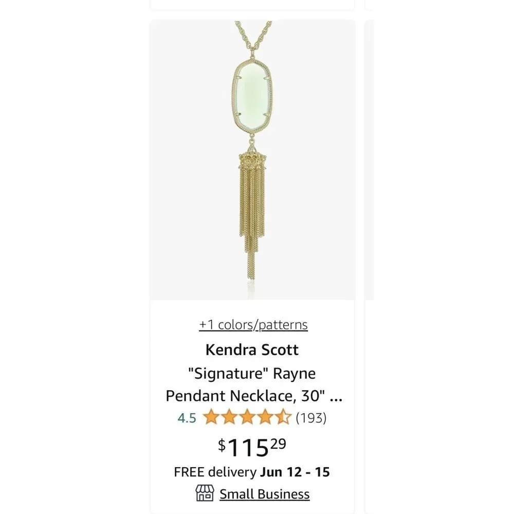 NWOT Kendra Scott Rayne Mother of Pearl Gold Tassel Pendant Necklace